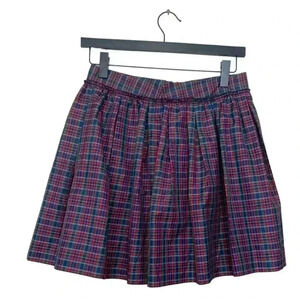 Tommy Hilfiger plaid midi skirt, fit and flare w ruffle at  the waist